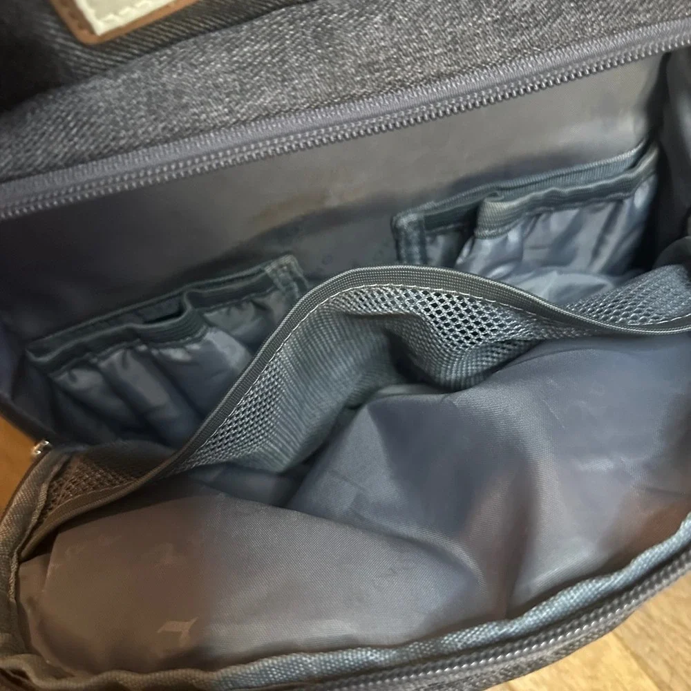 Ruvalino Charcoal‎ Gray Denim Diaper Backpack Bag Multiple Pockets Organizer